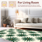 Green Starburst Floral Pattern Rug