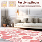 Pink Floral Daisy Inspired Pattern Rug