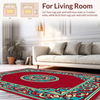 Ornamental Floral Border Medallion Design Rug