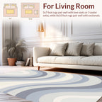 Cool Tone Wavy Stripe Design Rug