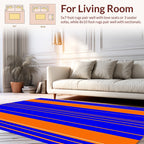 Bold Orange Blue Vertical Lines Rug