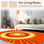 Radiant Sunburst Concentric Circles Pattern Rug
