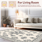 Ornate Floral Scroll Pattern Rug