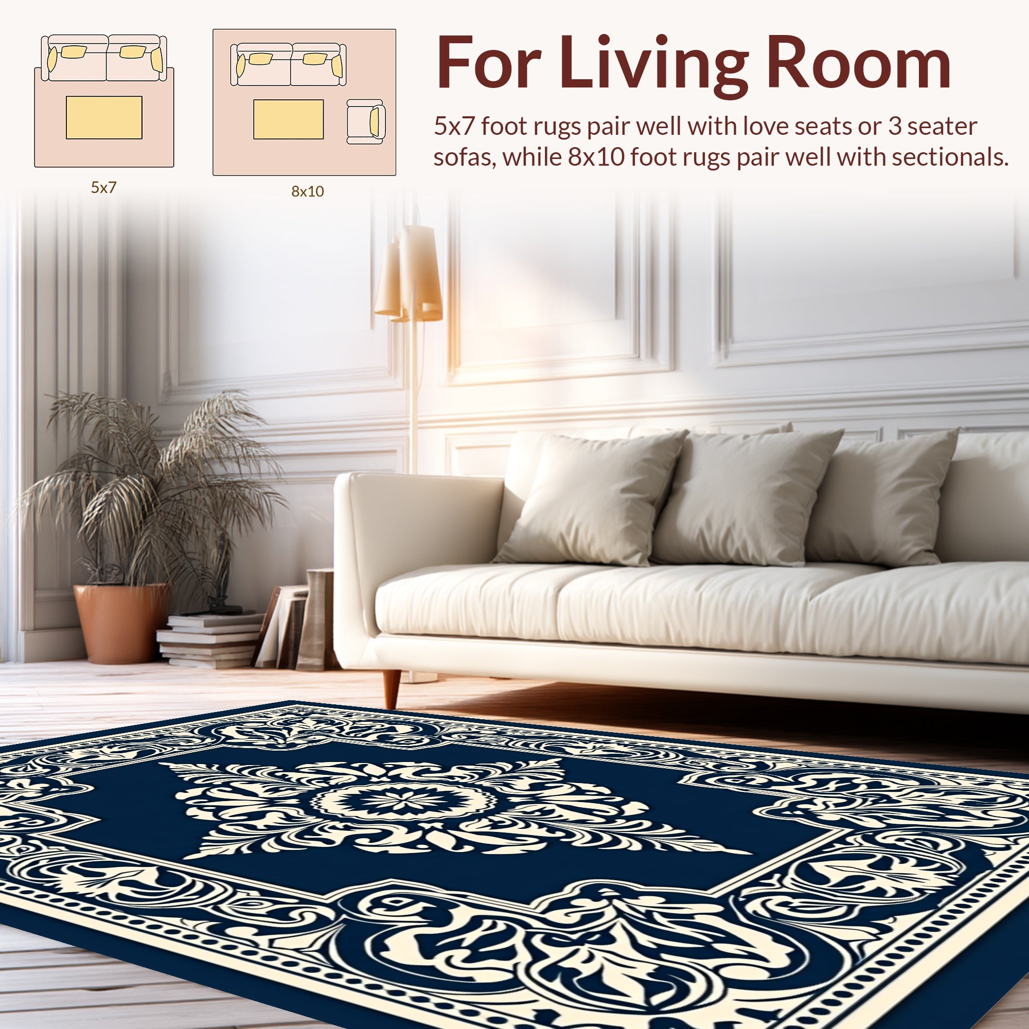 Classic Floral Acanthus Leaf Design Rug