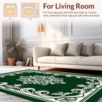Ornate Cream Floral Swirl Frame Rug