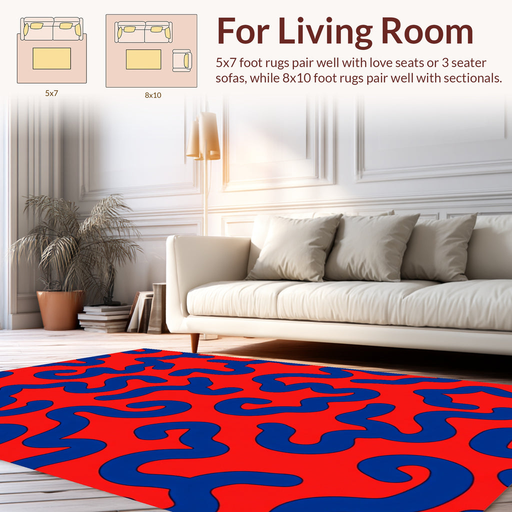 Bold Wavy Abstract Pattern Rug