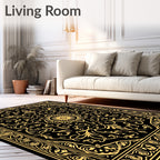 Ornate Floral Scrollwork Pattern Rug