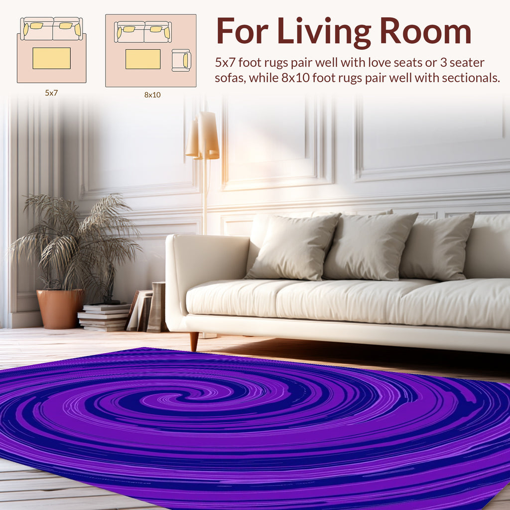 Deep Purple Swirl Pattern Rug