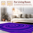 Deep Purple Swirl Pattern Rug