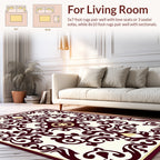 Intricate Scrollwork Crimson Cream Medallion Rug