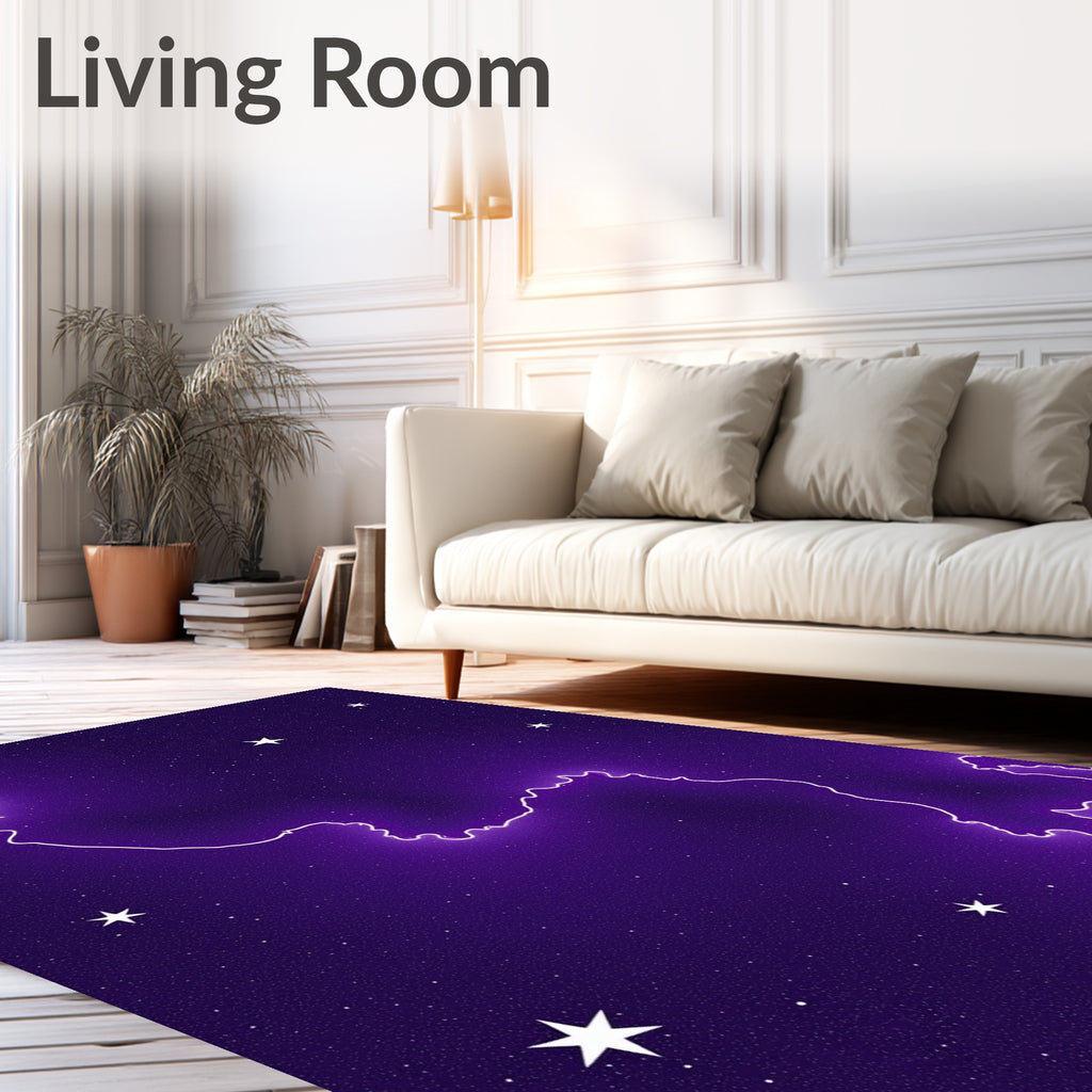 Cosmic Space Lightning Star Pattern Rug