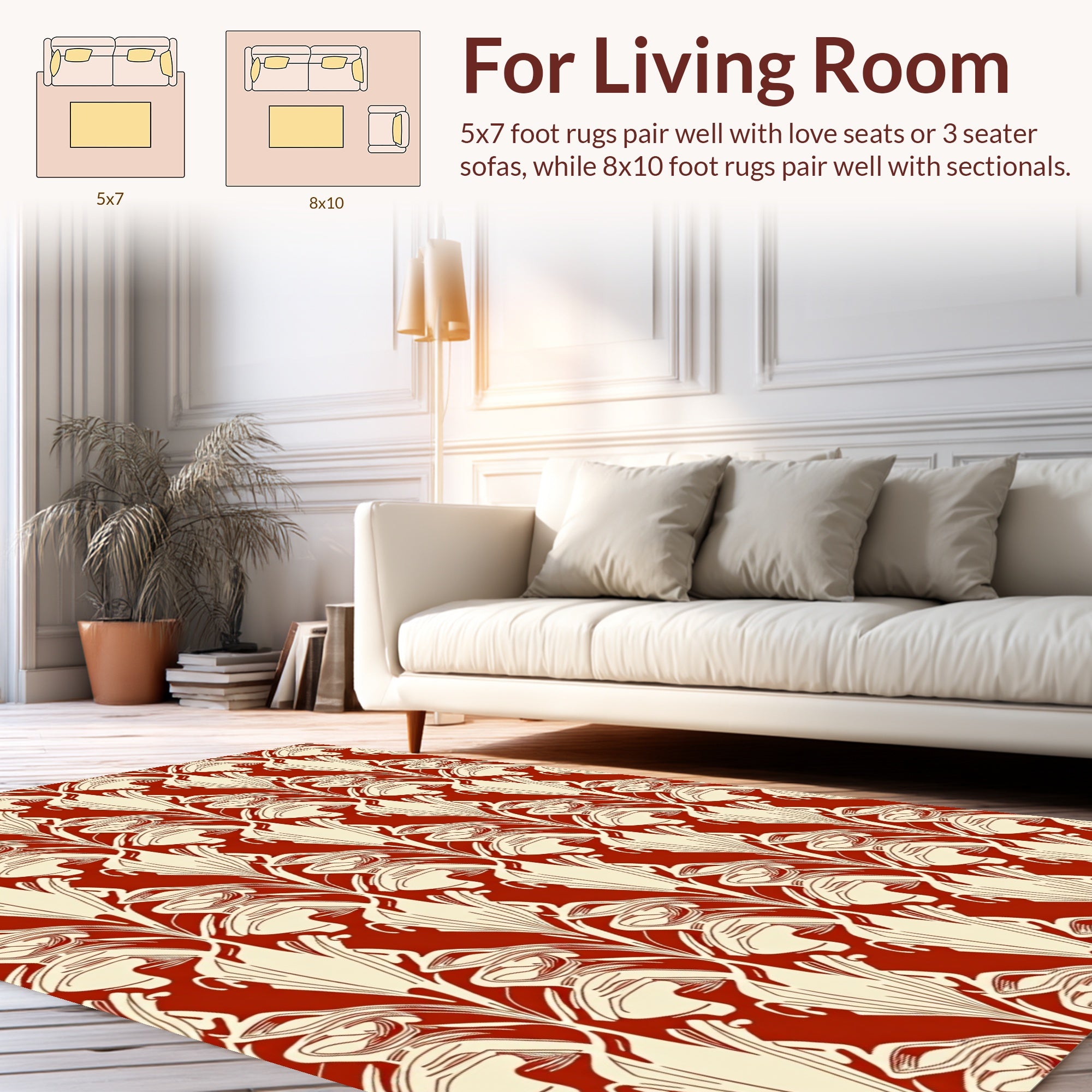 Art Nouveau Floral Swirl Pattern Rug