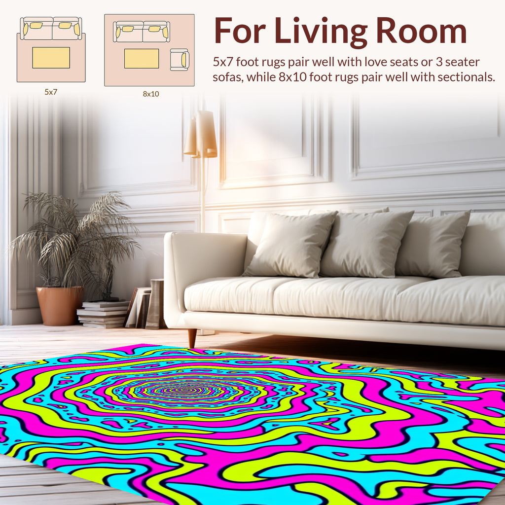 Psychedelic Swirl Neon Pop Rug