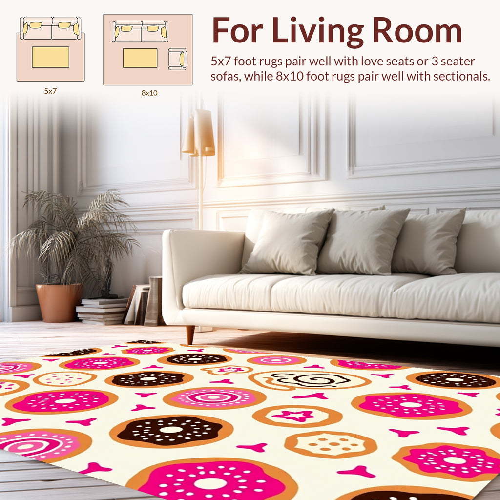 Fun Donut Pattern Delight Rug