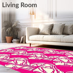 Vibrant Pink Abstract Organic Repetition Rug