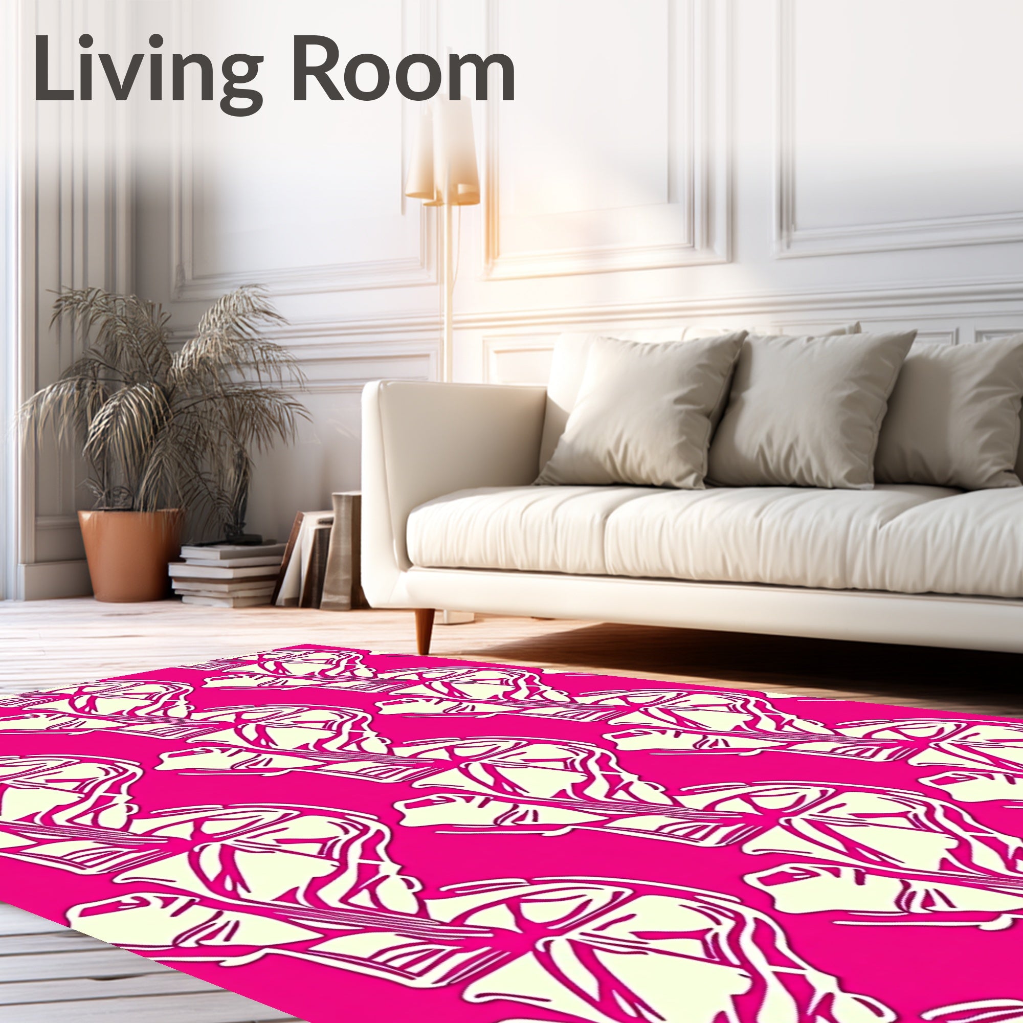 Vibrant Pink Abstract Organic Repetition Rug