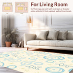 Abstract Circles and Organic Forms Pattern Rug