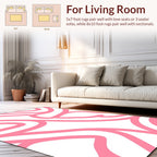 Pink Swirls Abstract Pattern Rug