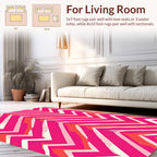 Vibrant Pink Chevron Abstract Rug