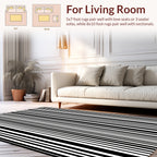 Black White Stripe Pattern Rug