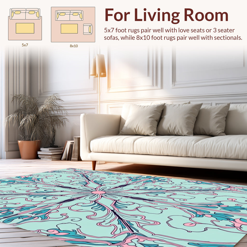 Art Nouveau Floral Pattern Rug