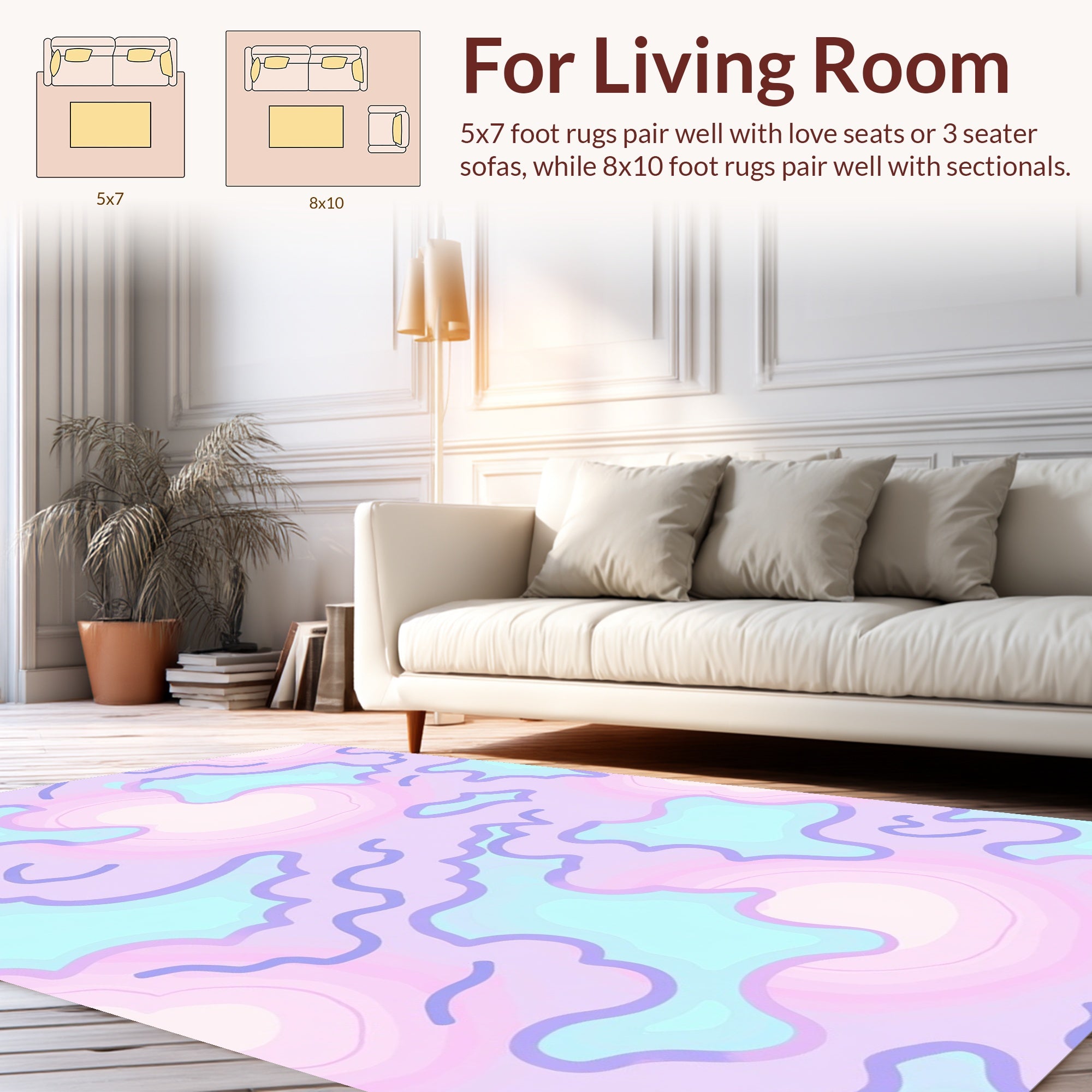 Pastel Irregular Contour Abstract Rug