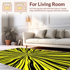 Bold Yellow Black Streak Rug