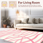 Abstract Pink Ribbon Swirl Pattern Rug
