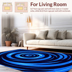 Abstract Blue Swirl Pattern Rug