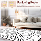 Modern Abstract Geometric Circuit Rug