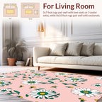 Daisies and Bees Pattern Design Rug