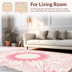 Pink Floral Mandala Pattern Rug