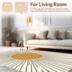 Sunburst Rays Abstract Earth Tone Rug