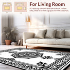 Intricate Circular Floral Border Design Rug