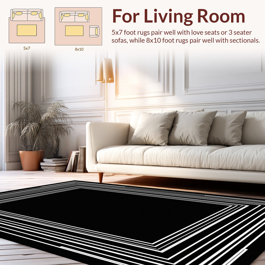 Concentric Geometric Sharp Frame Rug