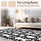 Bold Black Infinite Organic Pattern Rug