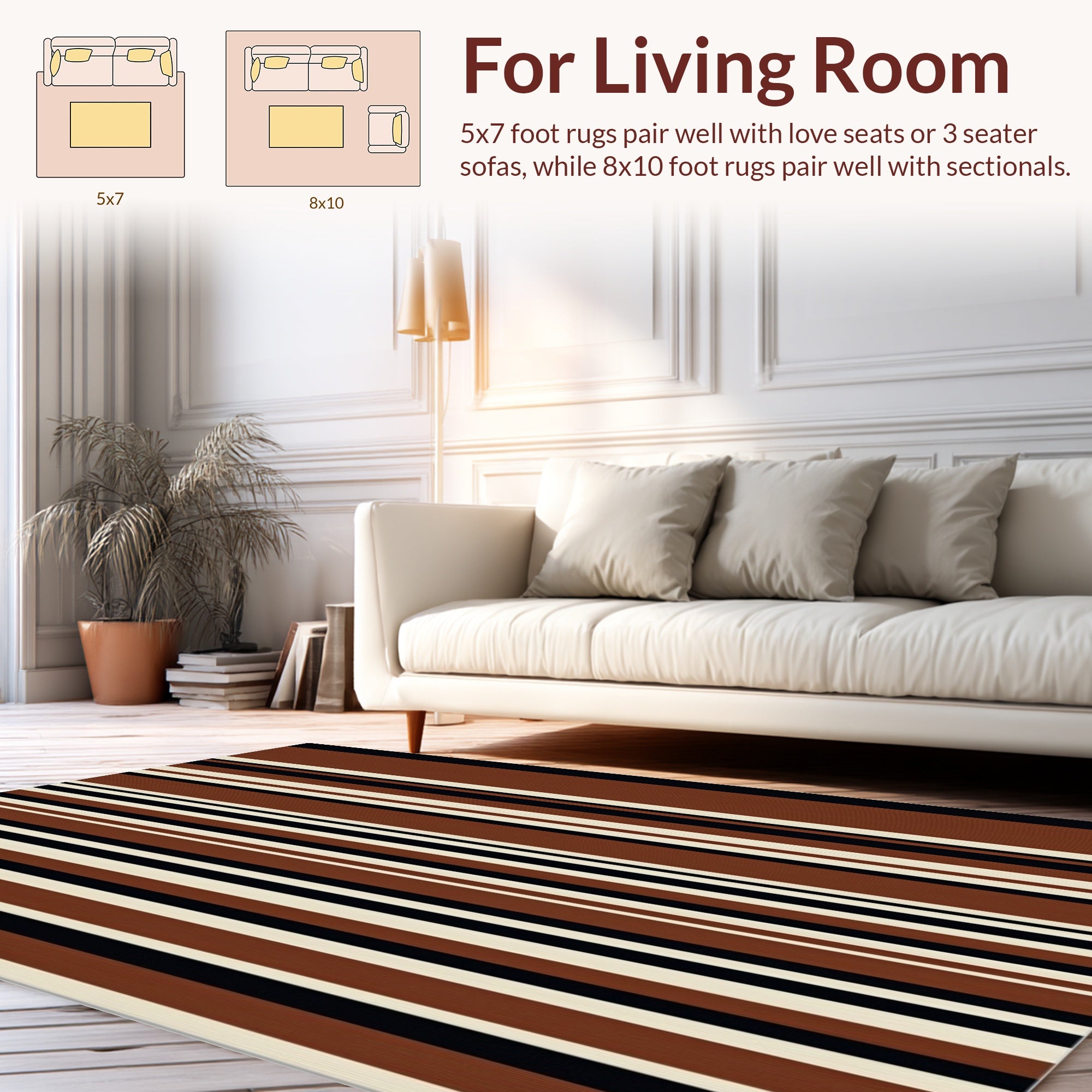 Stark Vertical Stripe Pattern Rug