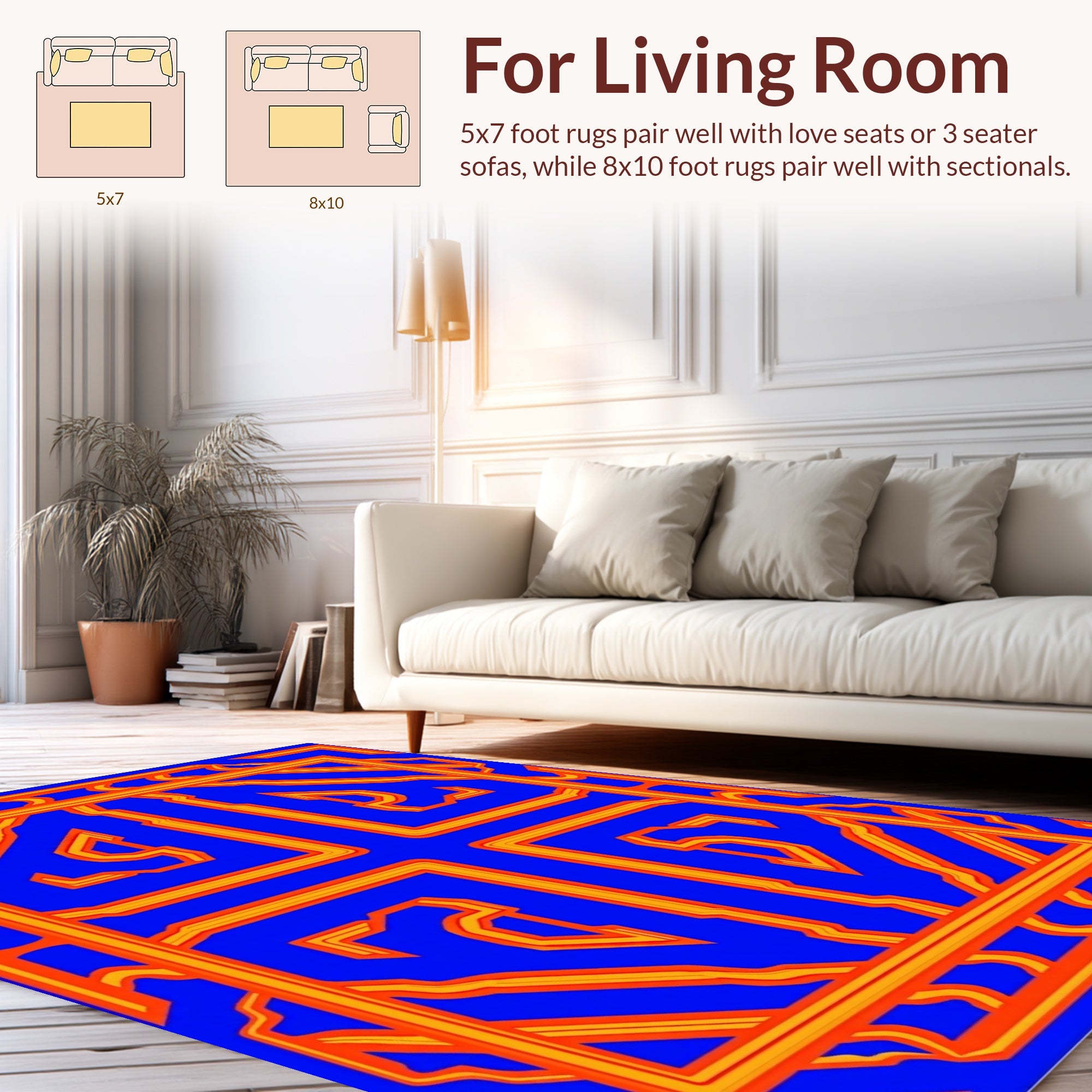 Vibrant Geometric Layers Design Rug
