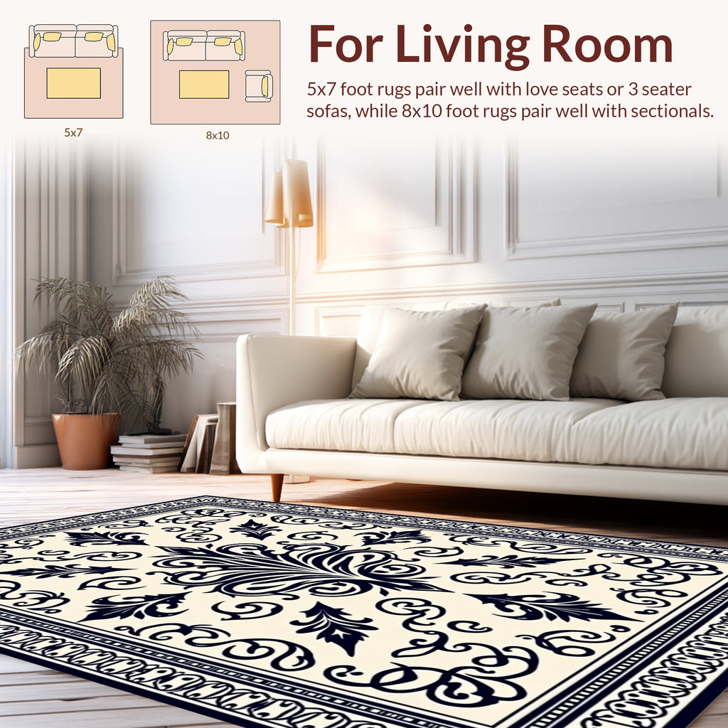 Classic Floral Scrollwork Paisley Pattern Rug