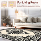 Classic Black Ornate Decorative Rug