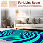 Cool Aqua Deep Blue Swirl Rug
