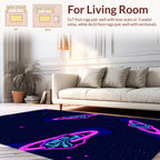 Neon Space Snowboard Pattern Rug