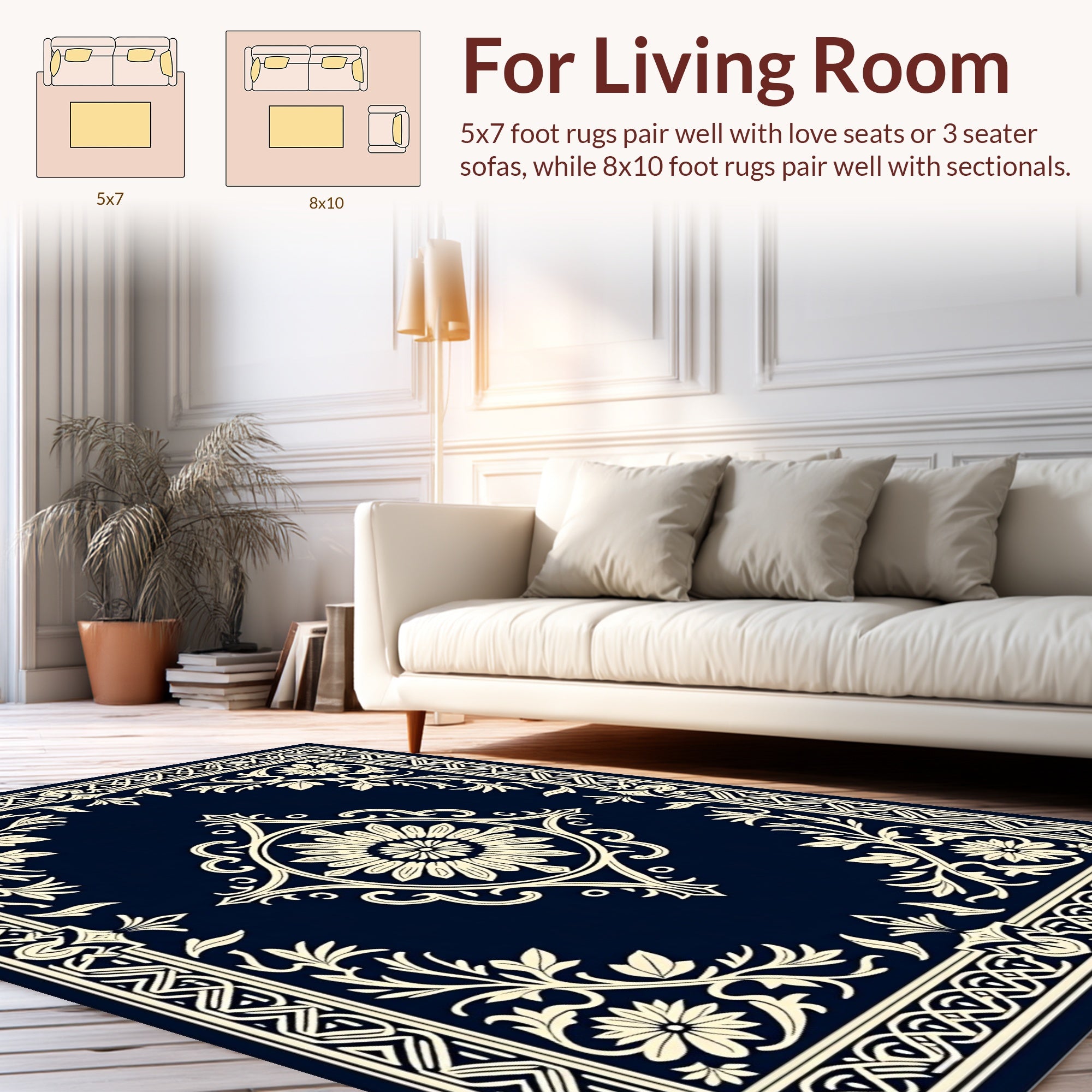 Classic Floral Border With Central Medallion Rug