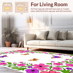Whimsical Floral Butterfly Pattern Design Rug