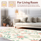 Blushing Rose Leaf Garden Pattern Rug