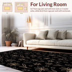 Delicate Floral Sketch Pattern Rug