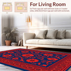Red Floral Vintage Border Design Rug
