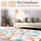 Whimsical Tropical Floral Outline Rug