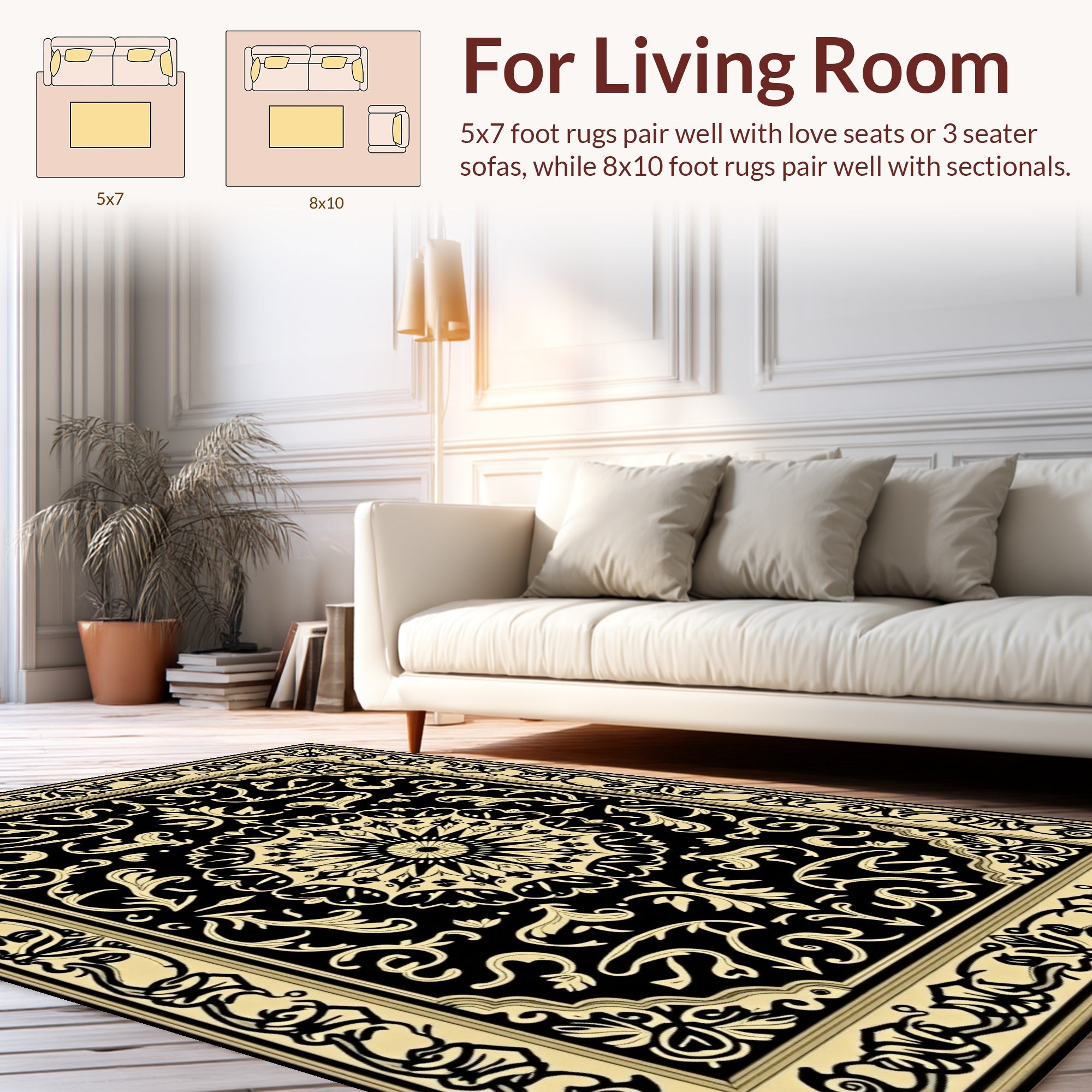 Intricate Scrollwork Mandala Pattern Rug