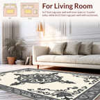 Ornate Scroll Floral Medallion Design Rug